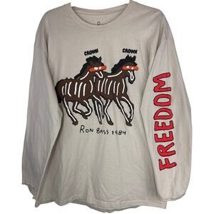 Ron Bass x Ripple Horses Freedom Graphic Long Sleeve Jersey/Tee Ivory Large
